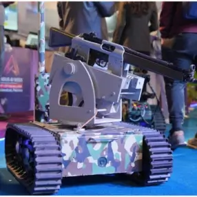 Tracked Reconfigurable Robot With Firin Capabilitty f